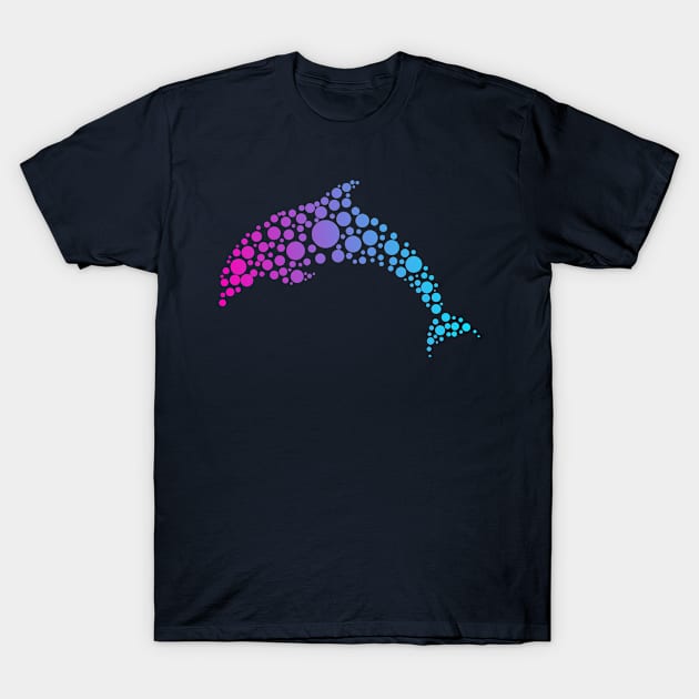 Pink blue dolphin T-Shirt by PharaohCloset